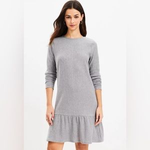 LOFT Jacquard Flounce Swing Dress